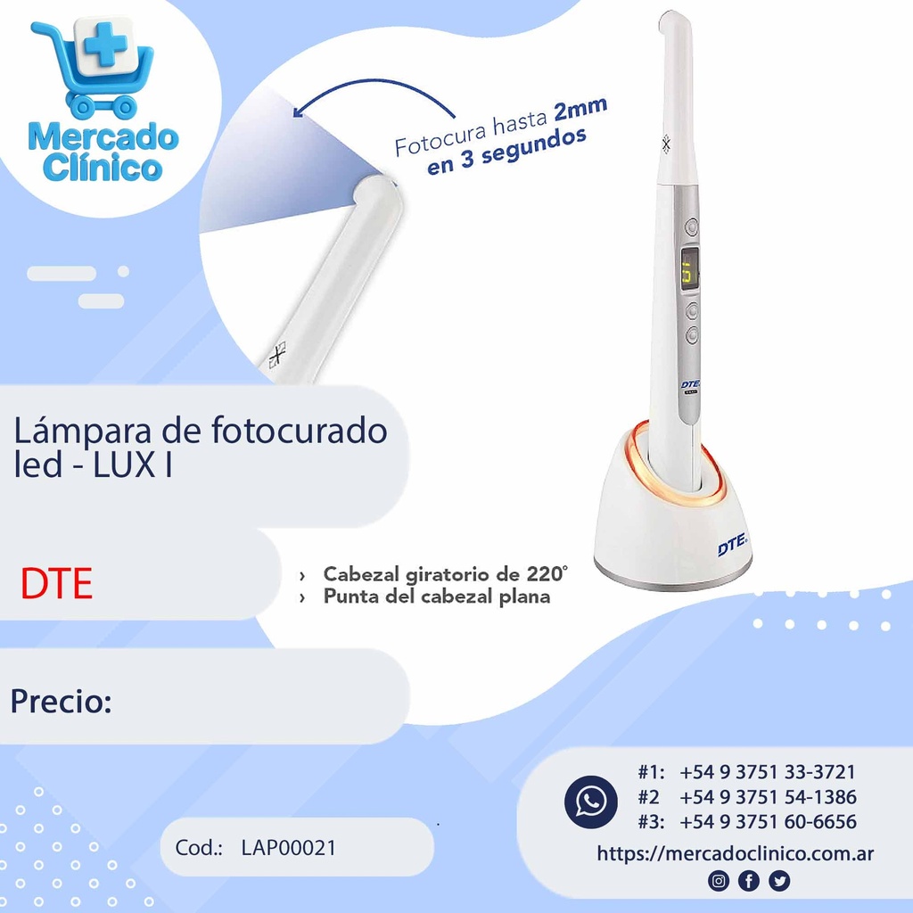 Lámpara Led DE FOTOCURADO - LUX I - DTE