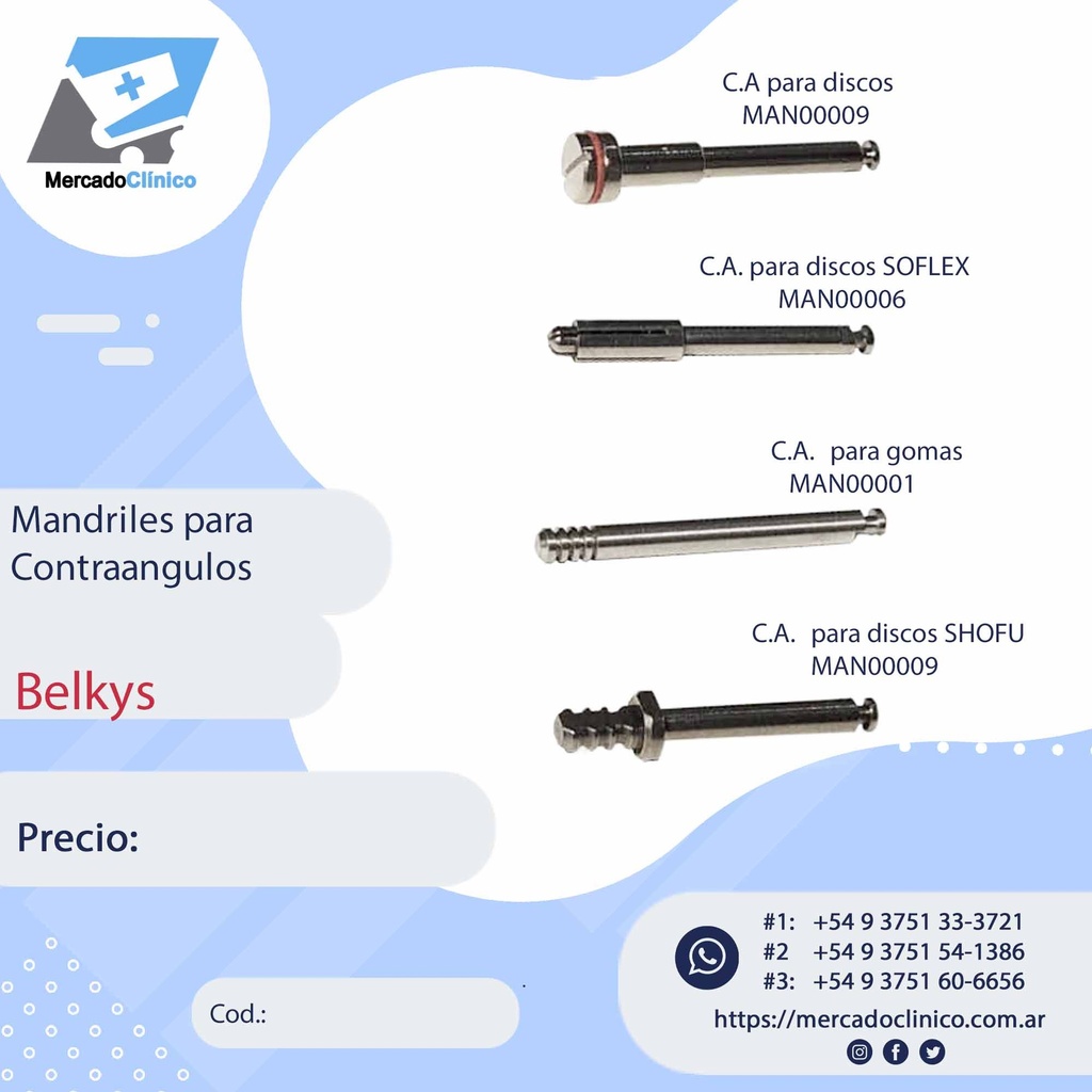 Mandriles para contra angulos