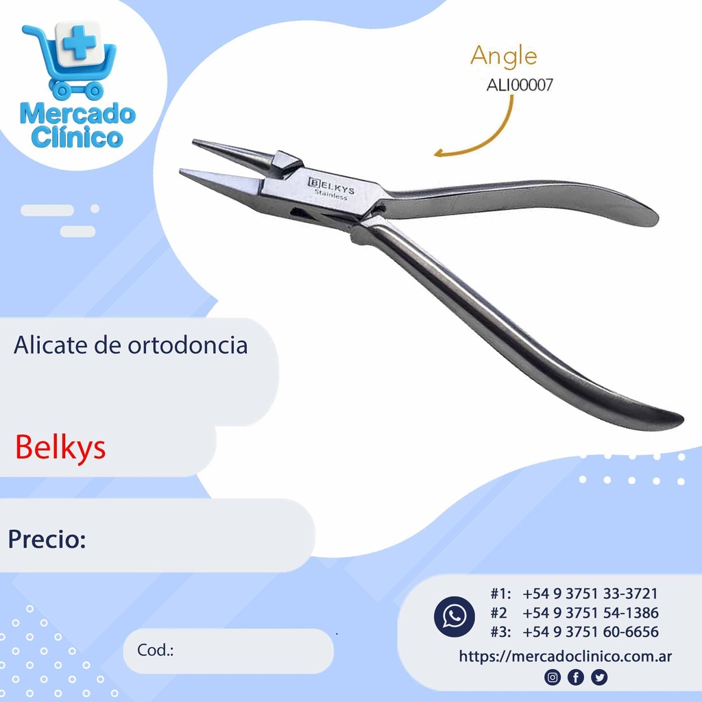 Alicate de ortodoncia Angle y How Recto - Belkys