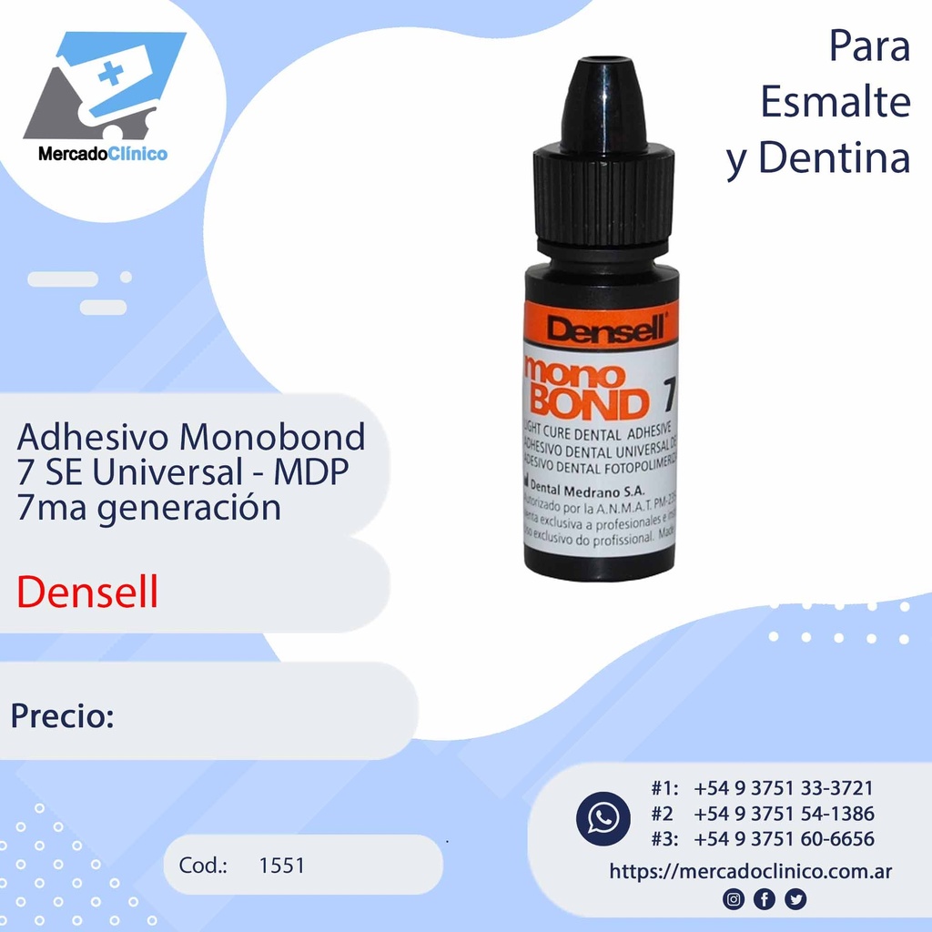 Adhesivo Monobond 7 SE Universal - MDP 7ma generación - Densell