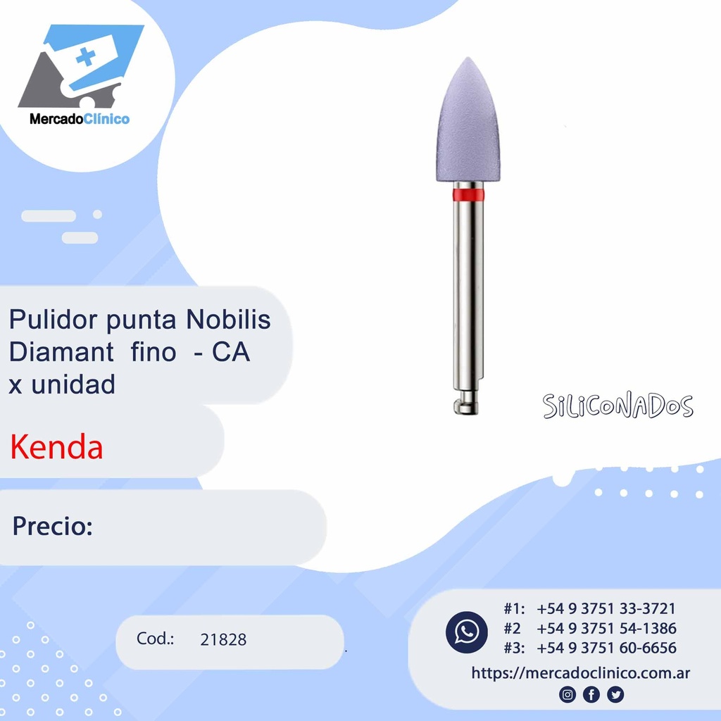 Kit Pulidor punta Nobilis Diamant Fino- CA x 1 unidad - Kenda