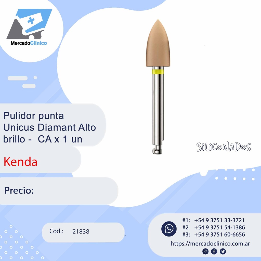 Pulidor punta Unicus Diamant Alto brillo -  CA x 1 un - Kenda