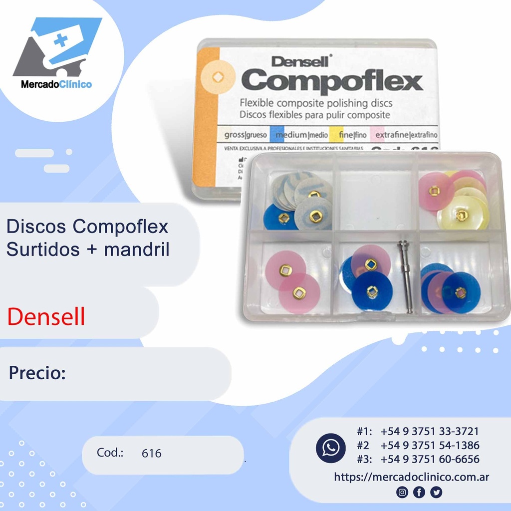 Discos Compoflex 40 discos Surtidos + mandril - Densell