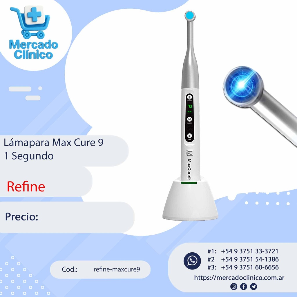 Lámpara Led 1 segundo Fotocurado - MAXCURE 9 - REFINE