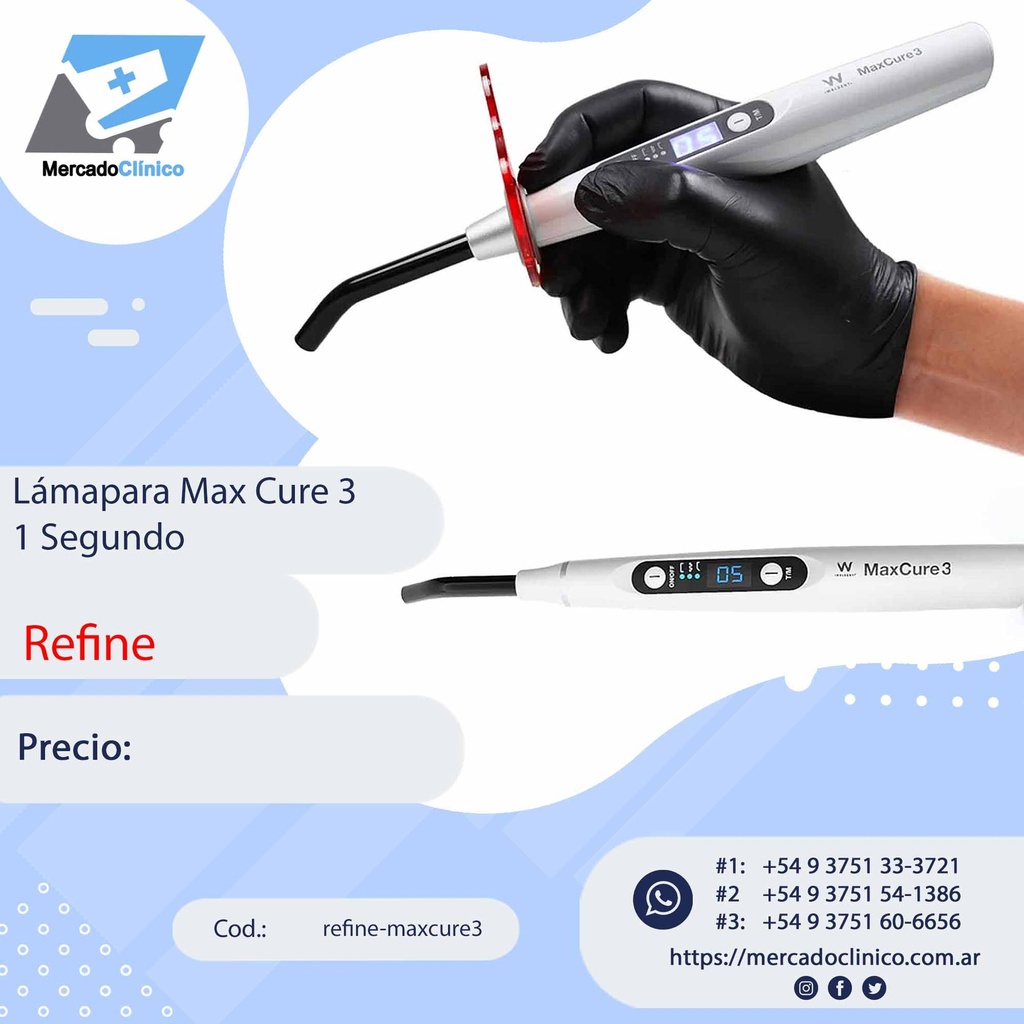 Lámpara Led 1 segundo - MAXICURE 3 - REFINE 