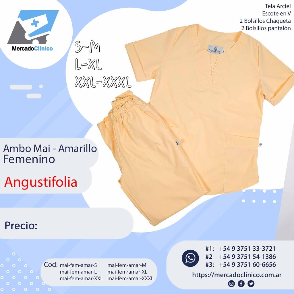 Ambo Mai - Pantalón y chaquetilla - Amarillo - Femenino - Angustifolia