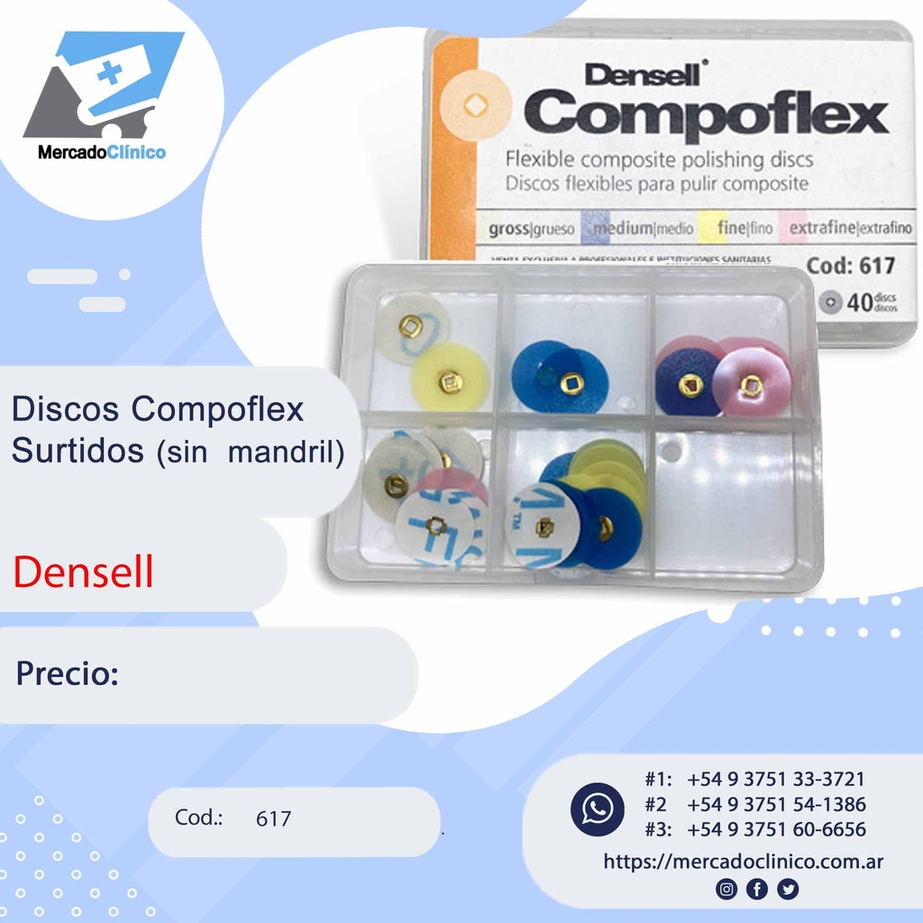 Discos Compoflex 40 discos Surtidos + sin mandril - Densell