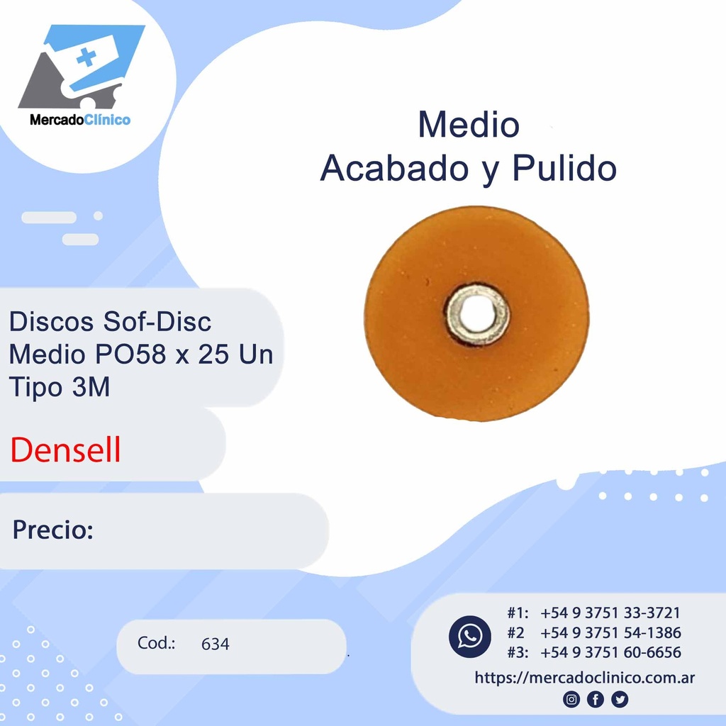 Discos Sof-Disc  Grueso PO25 x 25 Un Tipo 3M - Densell (copia)
