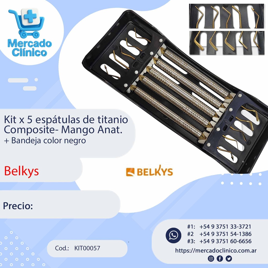 Kitx5 Instrumentos de Composite + Bndeja - Belkys 