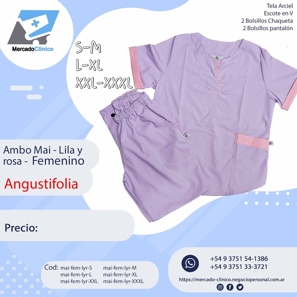 Ambo Mai - Pantalón y chaquetilla - Lila y Rosa- Femenino - Angustifolia