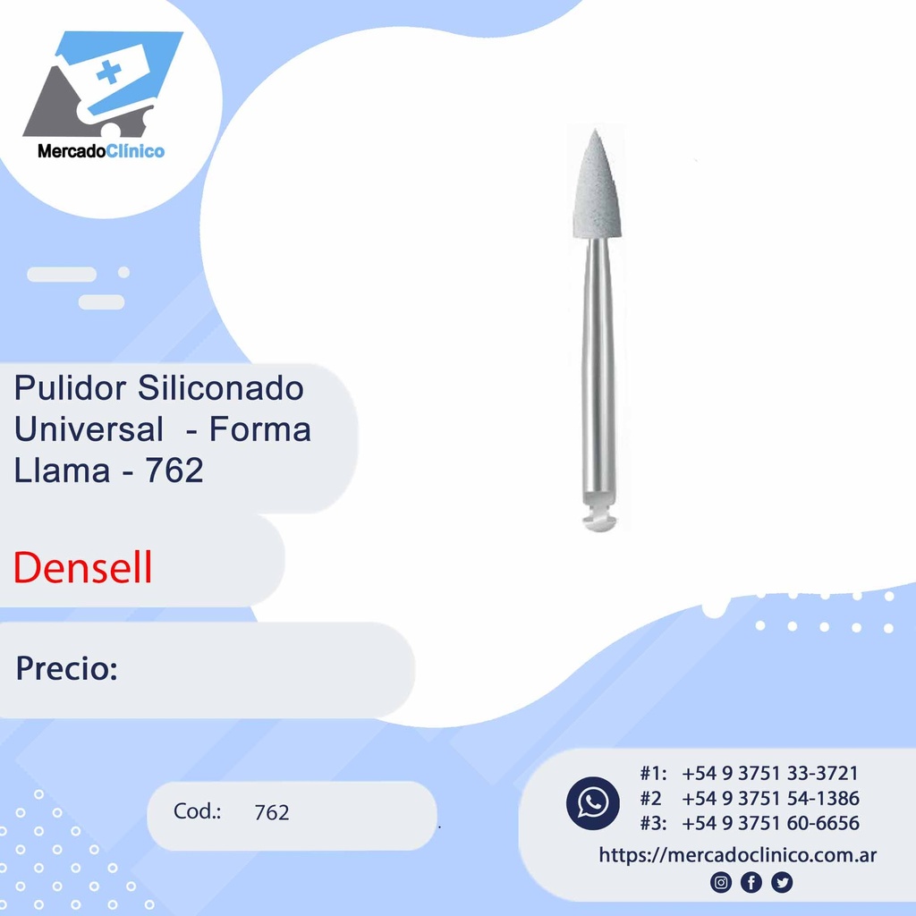 Pulidor Siliconado  Universal - Forma  Llama - 762- Densell
