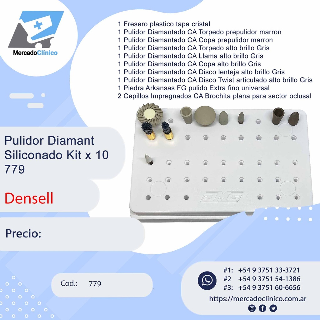 Pulidor Diamant  Siliconado Kit x 10 - 779 - Densell