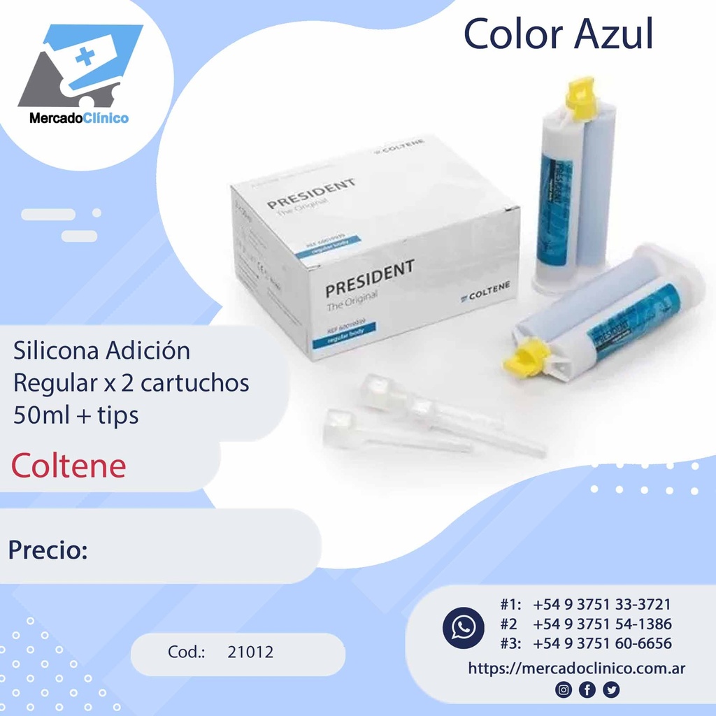Silicona Adición Light x 2 cartuchos 50ml + tips - 21011 - Coltene (copia)