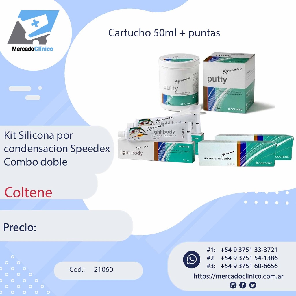 Kit Silicona por condensacion Speedex Combo doble - Coltene