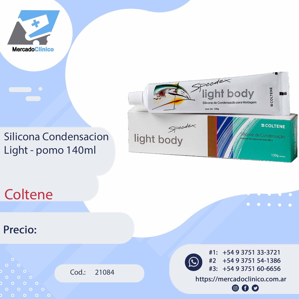 Silicona Condensacion Light - pomo 140ml - Coltene