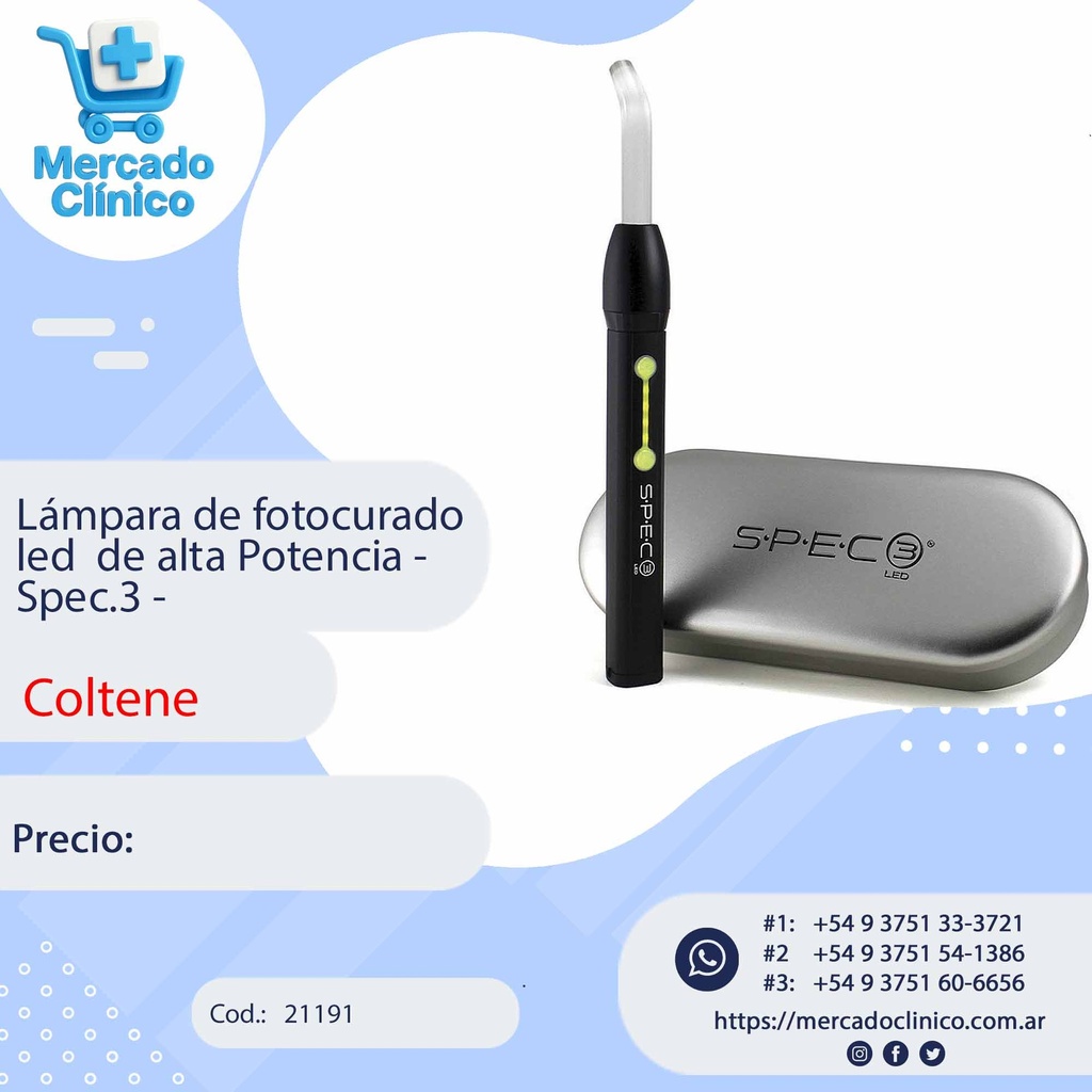 Lámpara de fotocurado led  de alta Potencia - Spec.3 -  Coltene