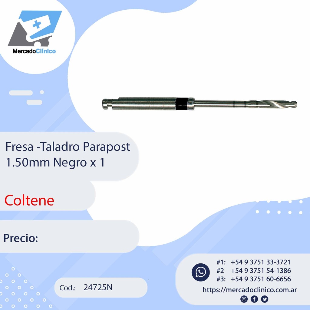 Fresa - Taladro Parapost  1.5 Negro x 1 - Coltene