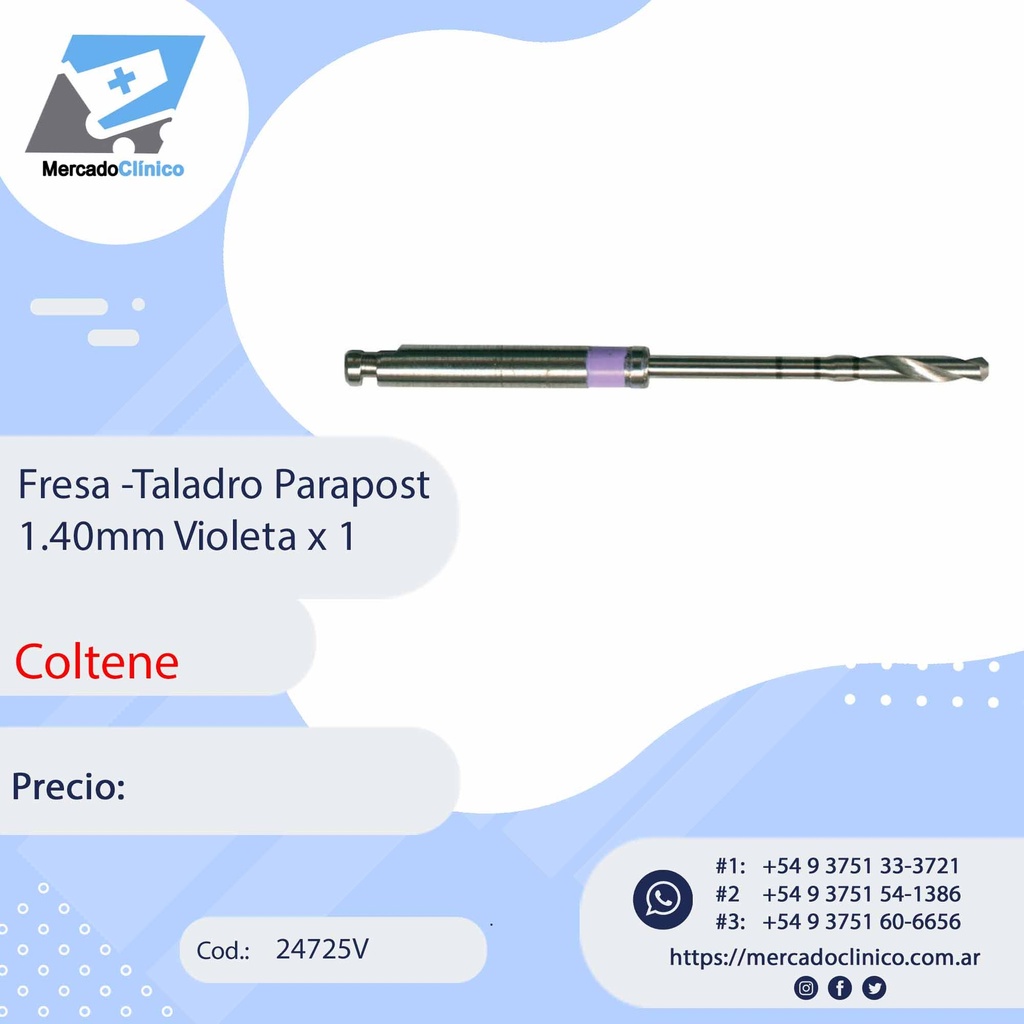 Fresa - Taladro Parapost  1.40 Violeta x 1 - Coltene