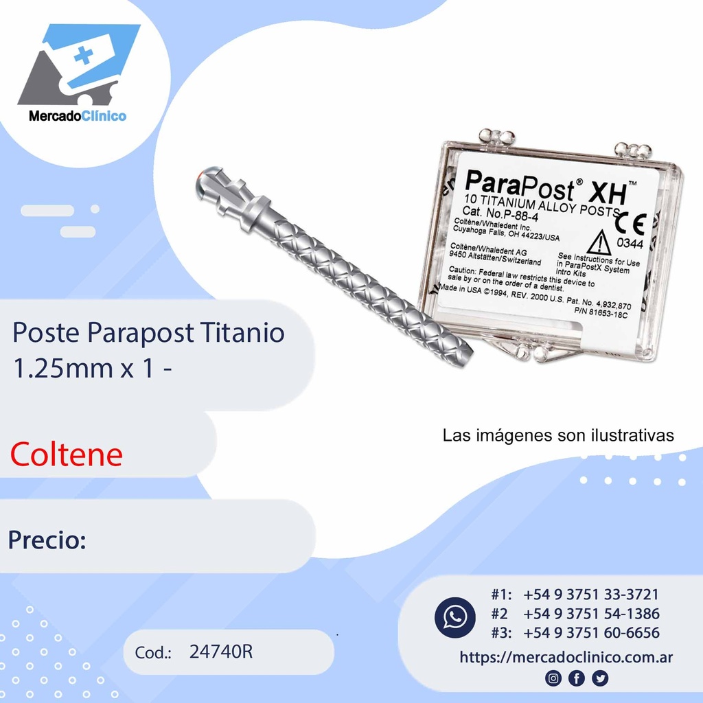 Poste / Perno - Parapost Titanio 1.25mm x 1 - Coltene