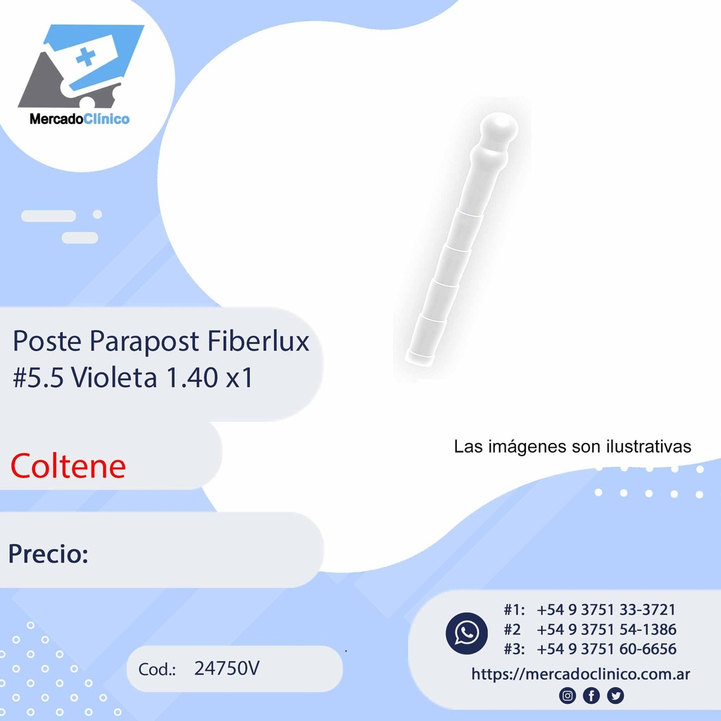 Poste Parapost Fiberlux #5.5 Violeta 1.40 x1 - Coltene