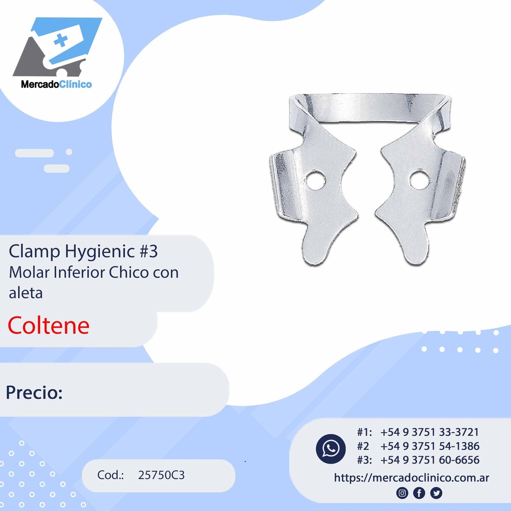 Clamp Hygienic #2A premolar Incisivo Superior - con aleta - Coltene