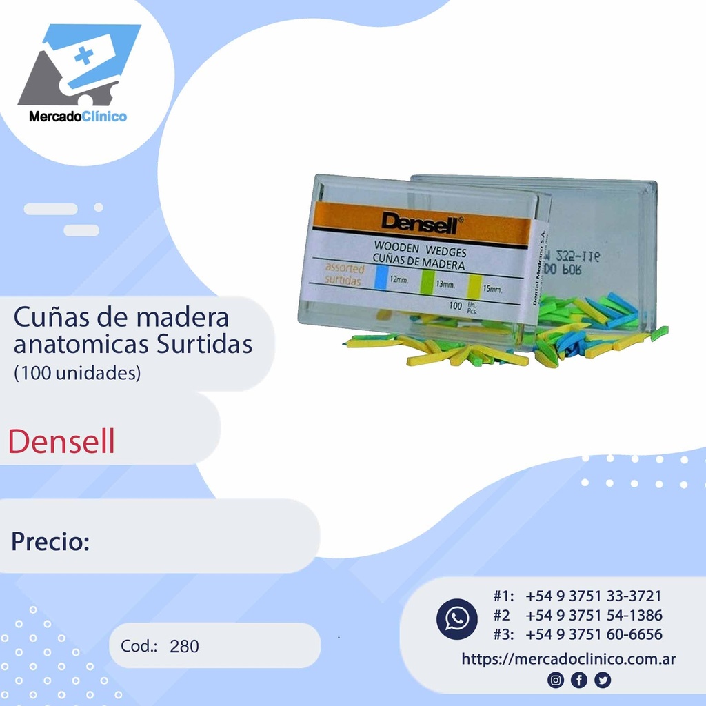 Cuñas de madera anatómicas Surtidas (100 unidades) - Densell