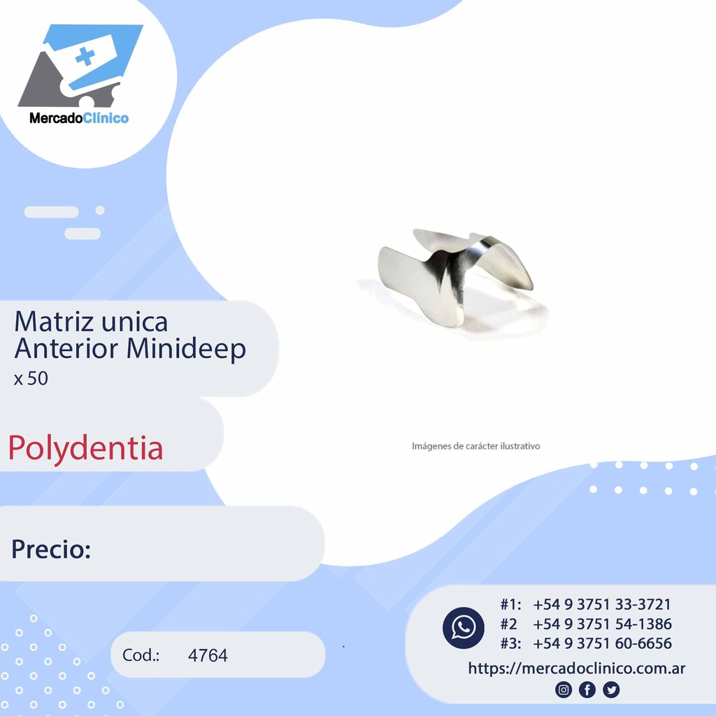 Matriz unica Anterior Minideep x 50 - Polydentia