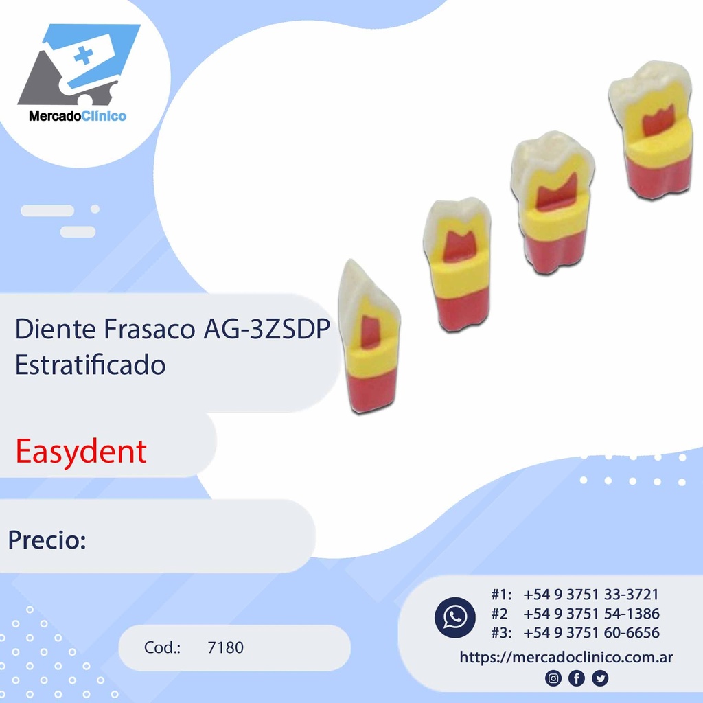 Diente Frasaco AG-3ZSDP Estratificado - Easydent