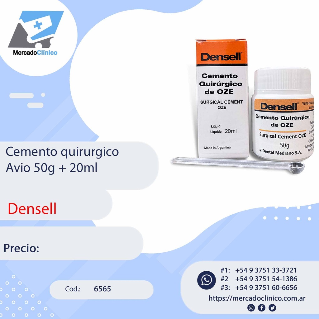 Cemento quirurgico Avio 50g + 20ml - Densell