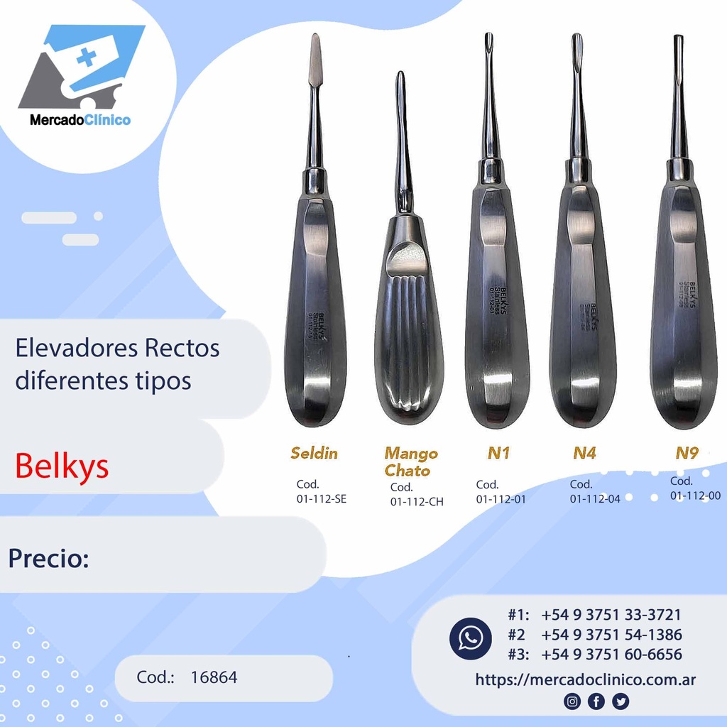 Elevadores apicales - varias formas - Belkys