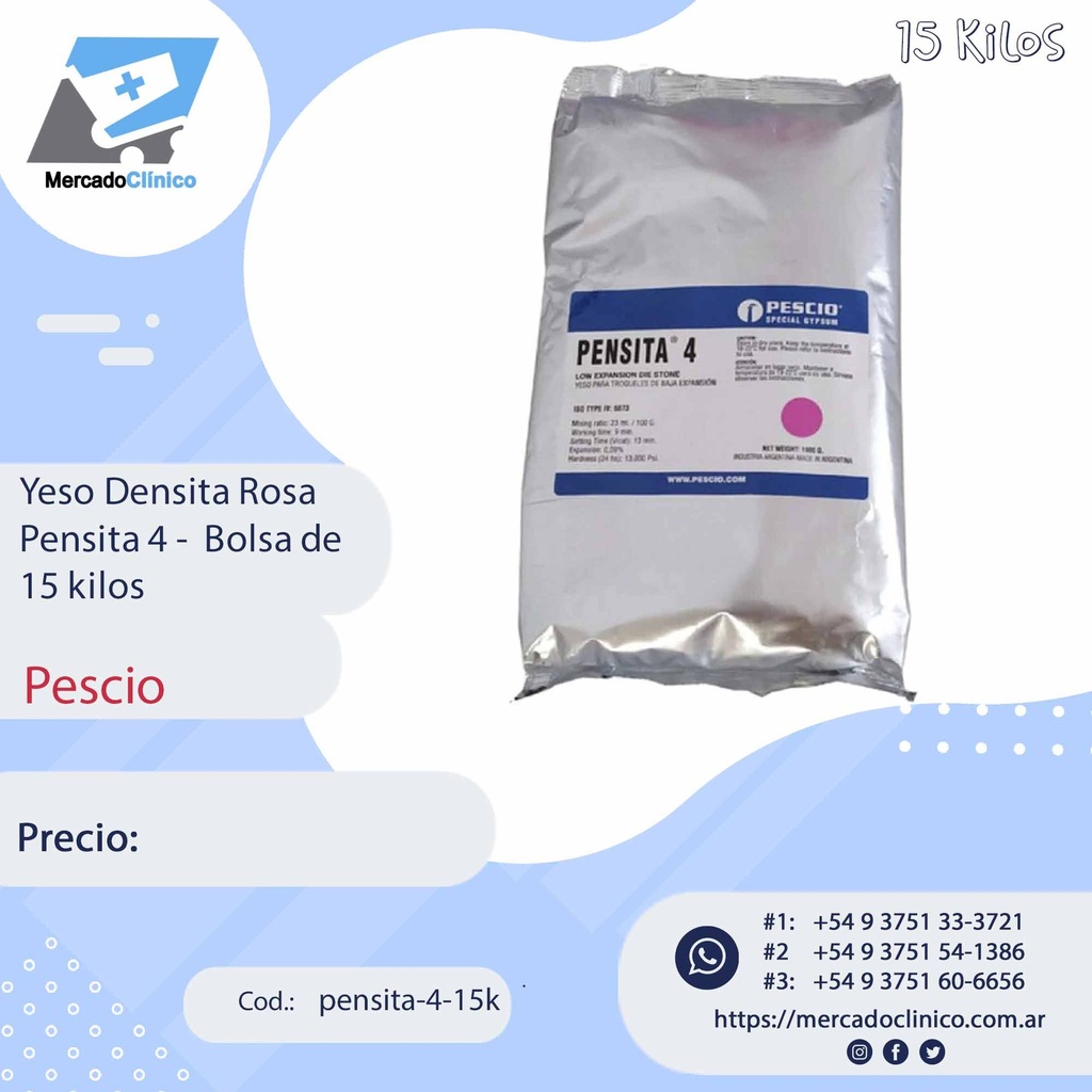 Yeso Densita 15 Kilo - Rosado - Pescio
