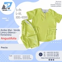 Ambo Mai - Pantalón y chaquetilla - Verde Lima y Blanco - Femenino - Angustifolia