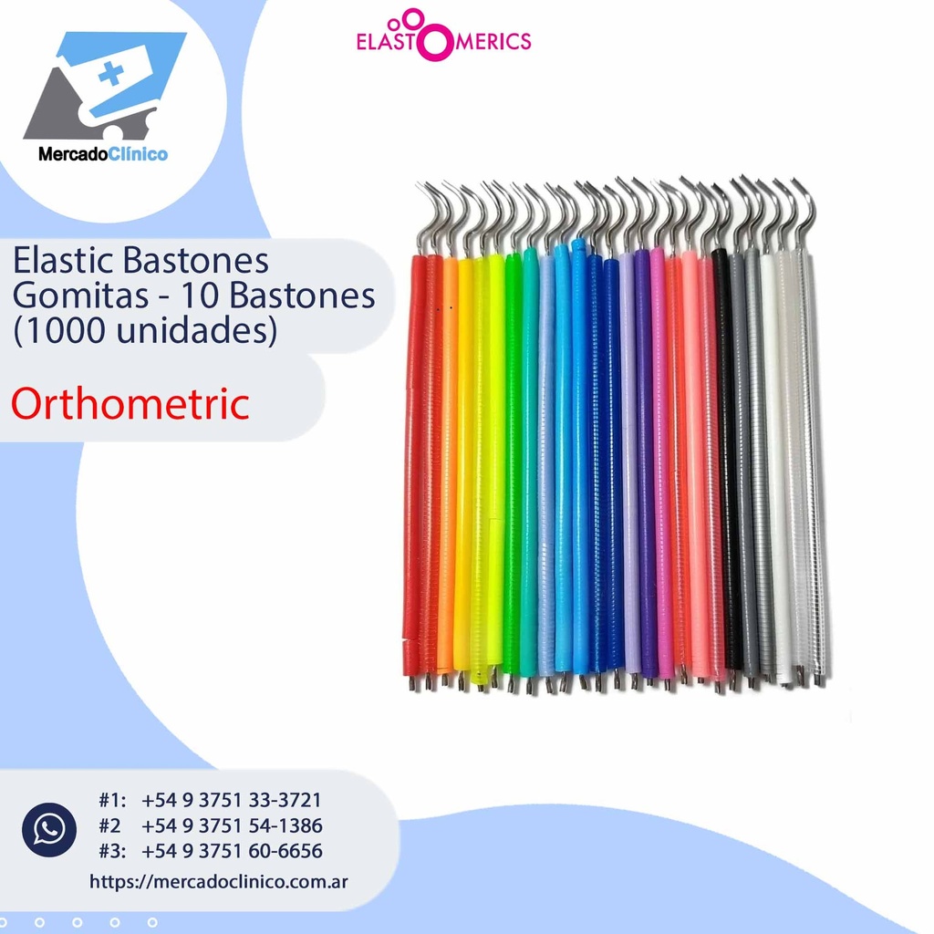 Elastic Bastones Gomitas - 10 Bastones (1000 unidades) -  ORTHOMETRIC