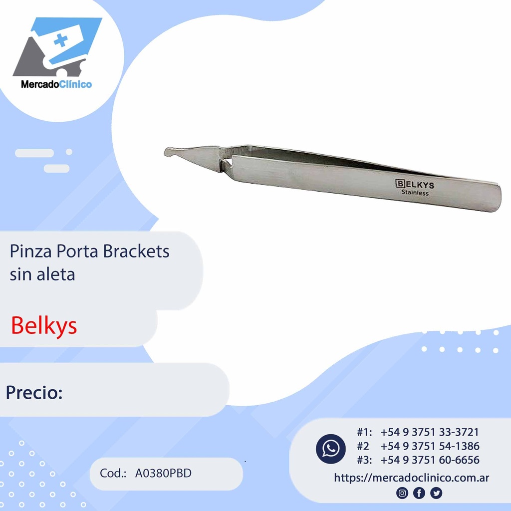 Pinza Porta brackets - Posicionador - con aleta - Belkys (copia)