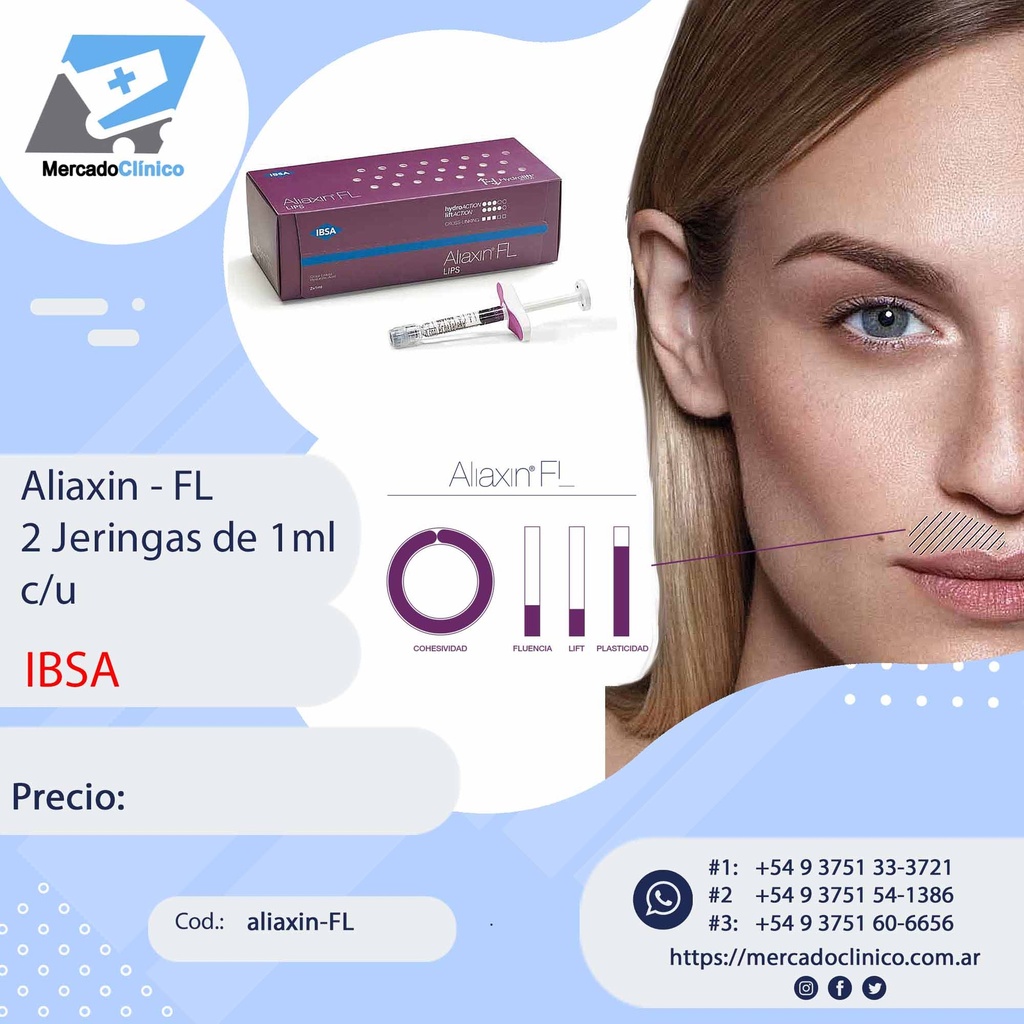 Aliaxin FL - 2 Jeringas de 1ml c/u - Ac. Hialurónico - IBSA