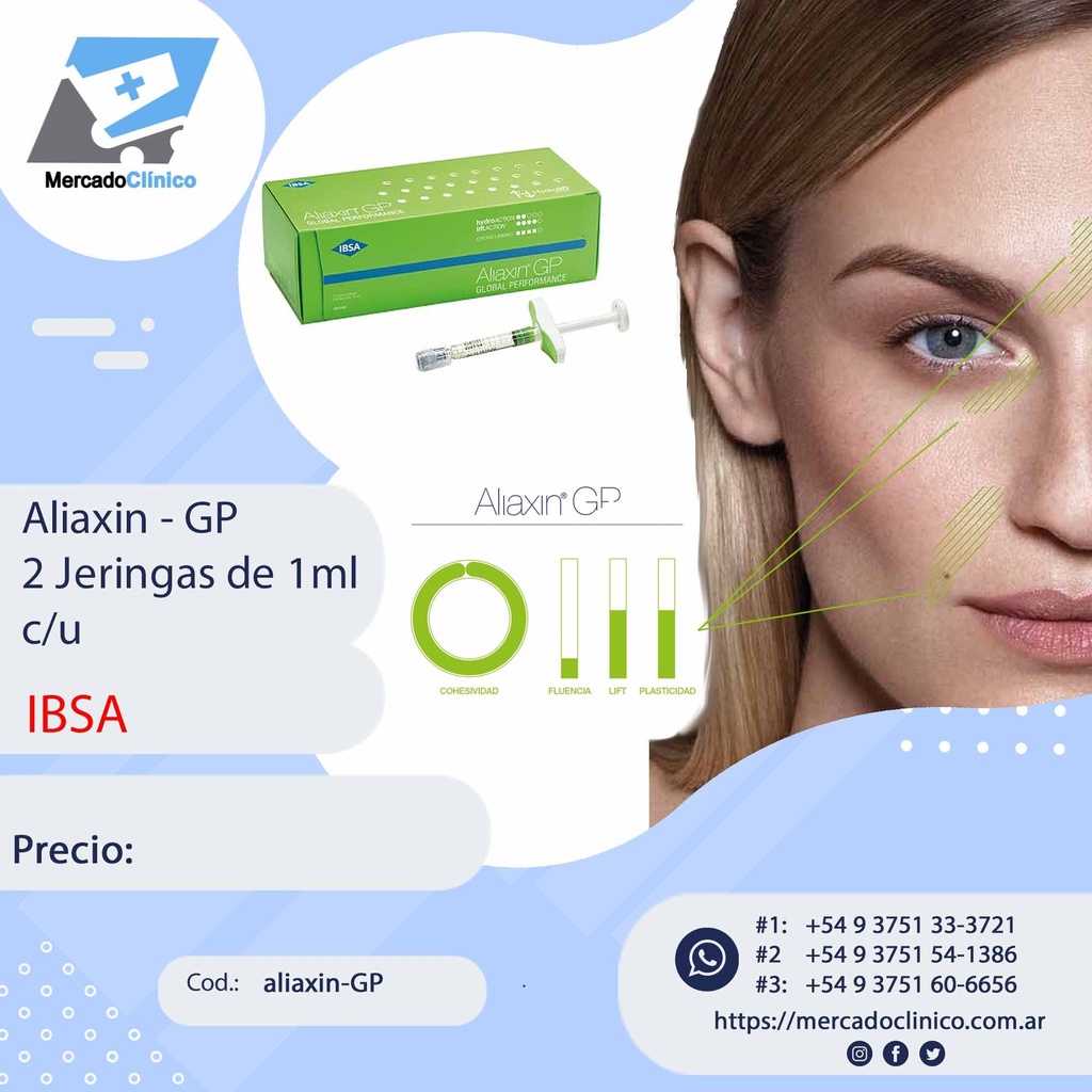 Aliaxin GP - 2 Jeringas de 1ml c/u - Ac. Hialurónico - IBSA
