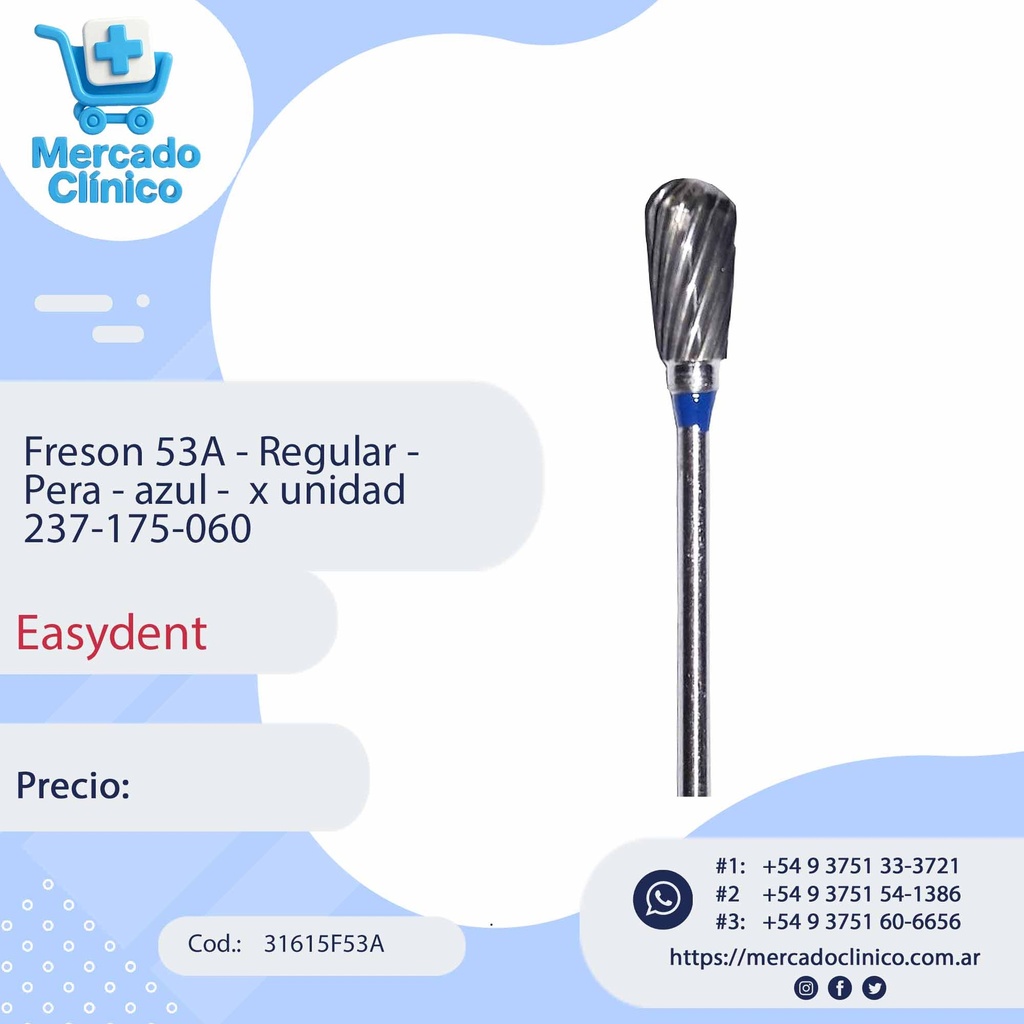 Freson 53A - Regular -  Pera - azul -  x unidad 237-175-060 - Easydent