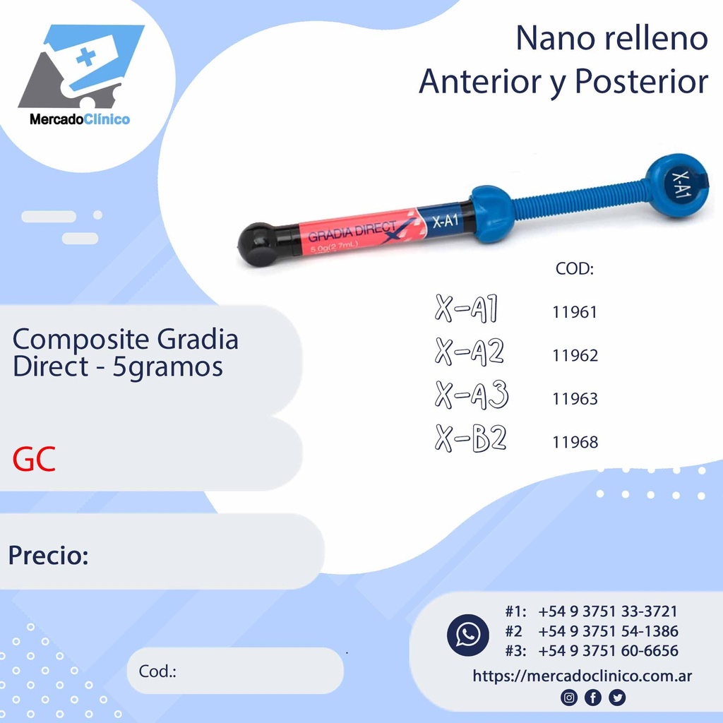 Composite  Gradia Direct  Varios colores - Nano relleno - GC