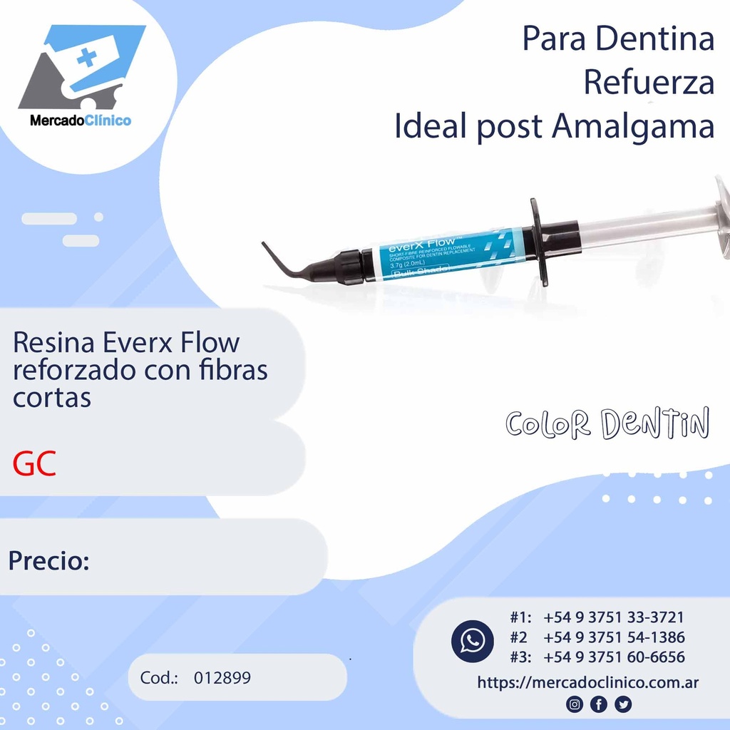 Resina Everx Flow   reforzado / Bulk - con fibras  cortas - 3,7 g - GC