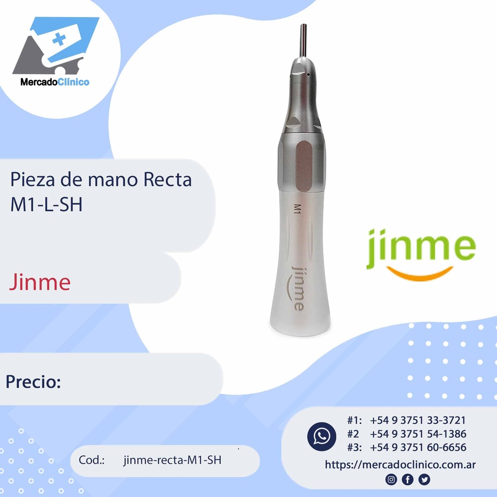 Pieza de mano Recta M1-L-SH - 1:1  - Jinme