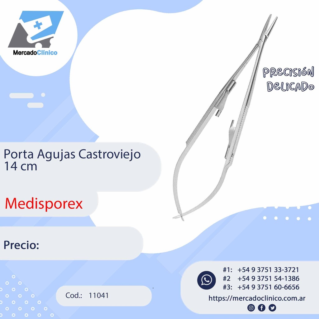 Porta Agujas Castroviejo 14 cm - Medisporex