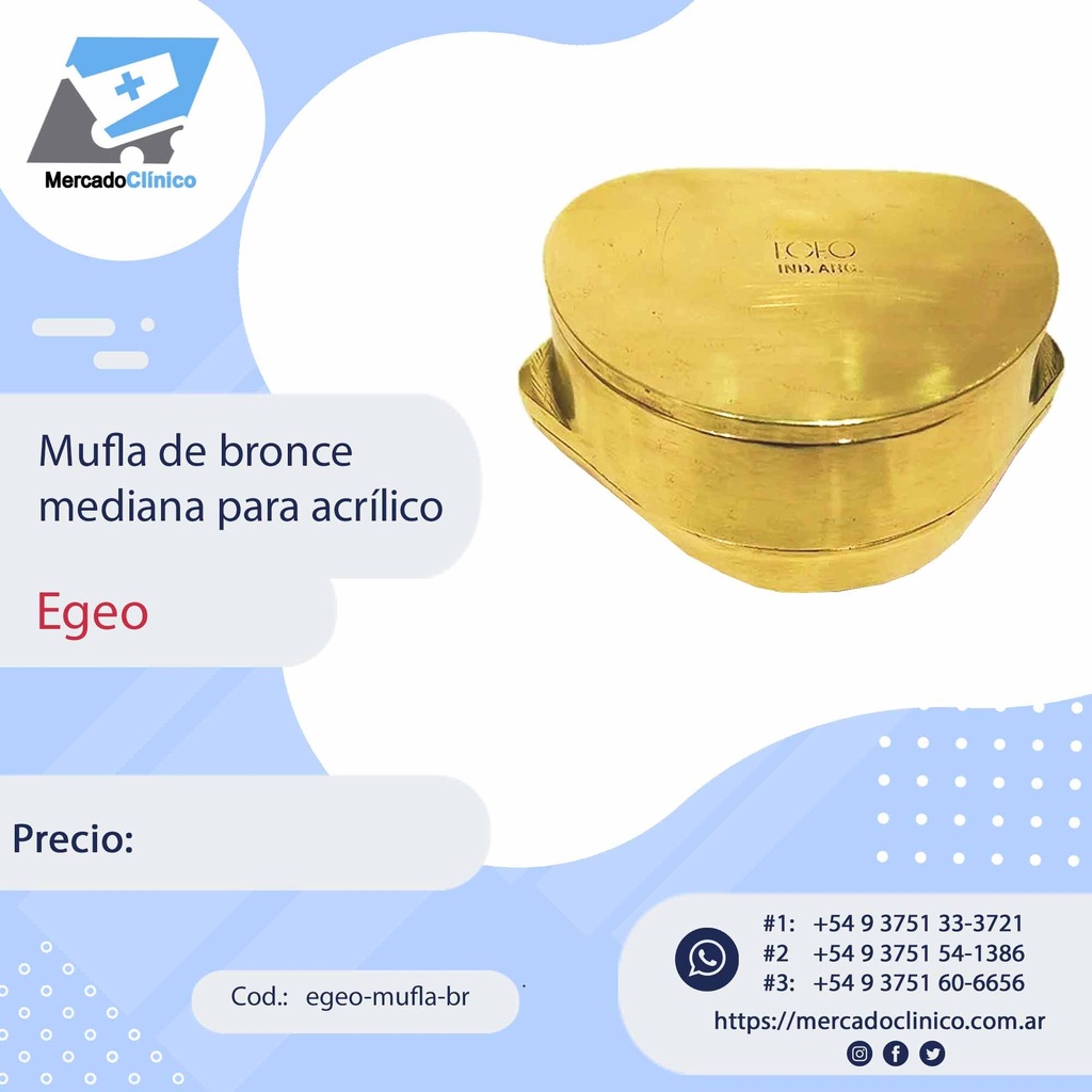 Mufla de bronce mediana para acrílico - Egeo