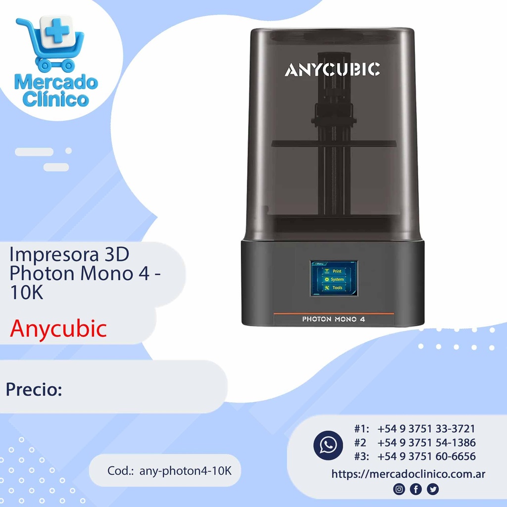 Impresora 3D Photon - 10K -  Mono 4  - Anycubic
