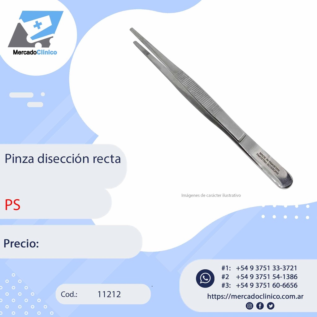 Pinza disección recta  - PS
