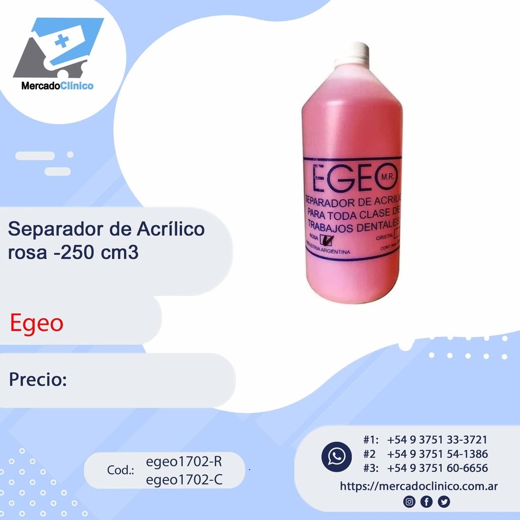 Separador de Acrílico - 250 cm3 - Egeo