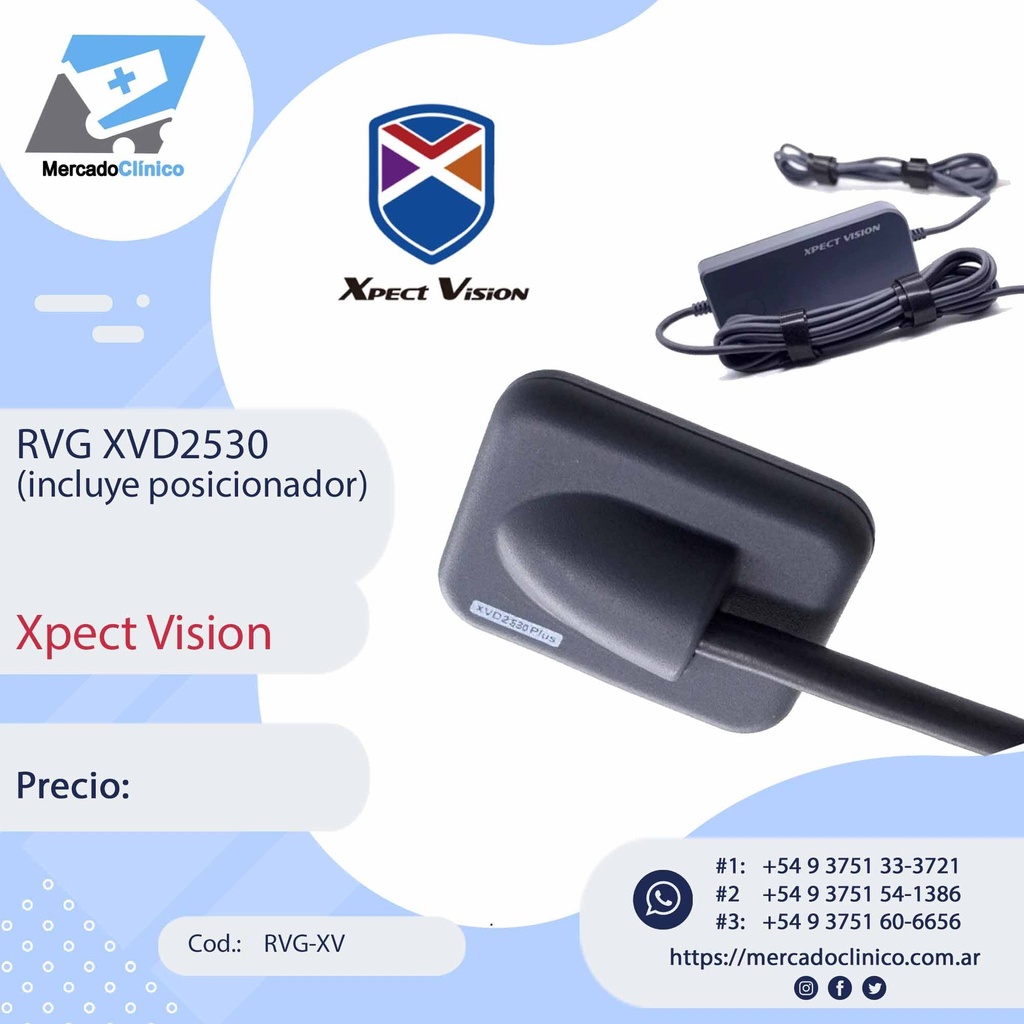 Radiovisógrafo /RVG / Sensor XVD2530 (incluye posicionador) - Xpect Vision