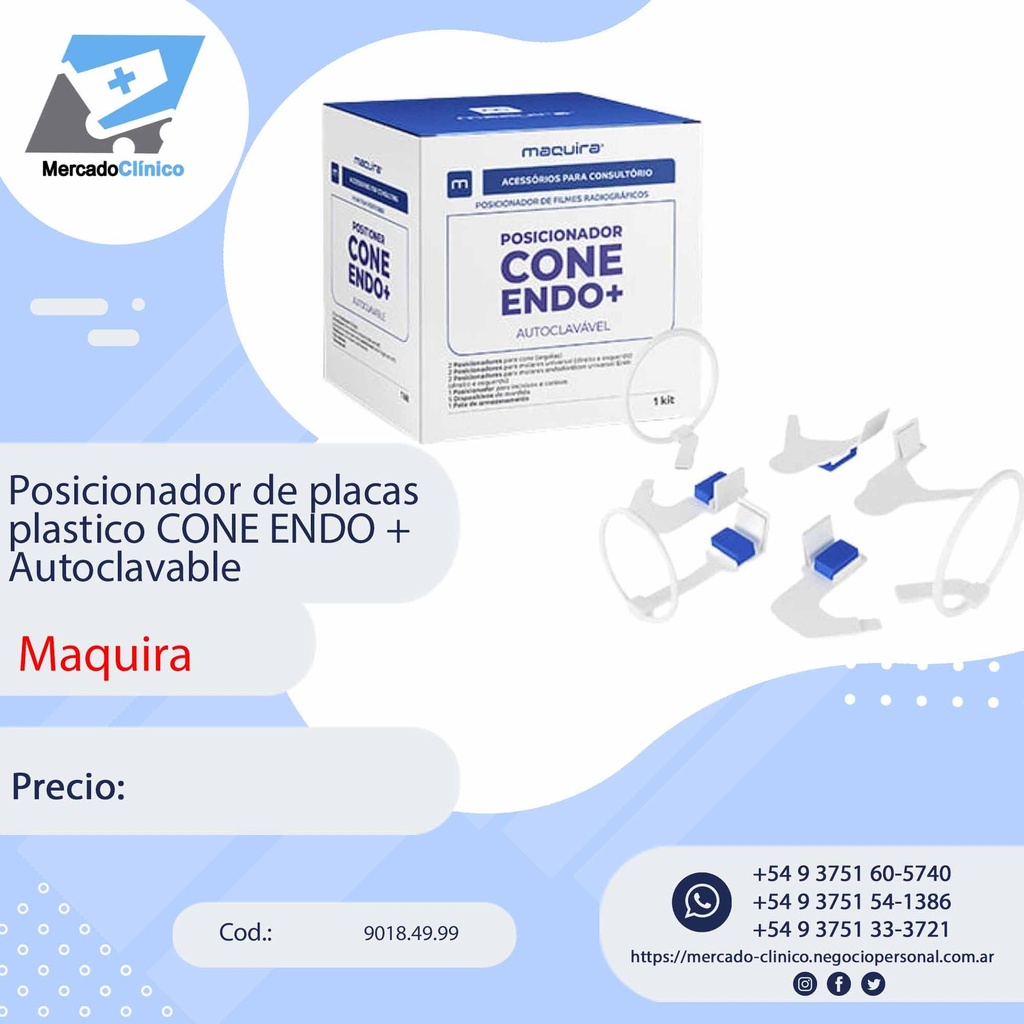 Posicionador de placas plastico CONE ENDO+ AUT - Maquira 