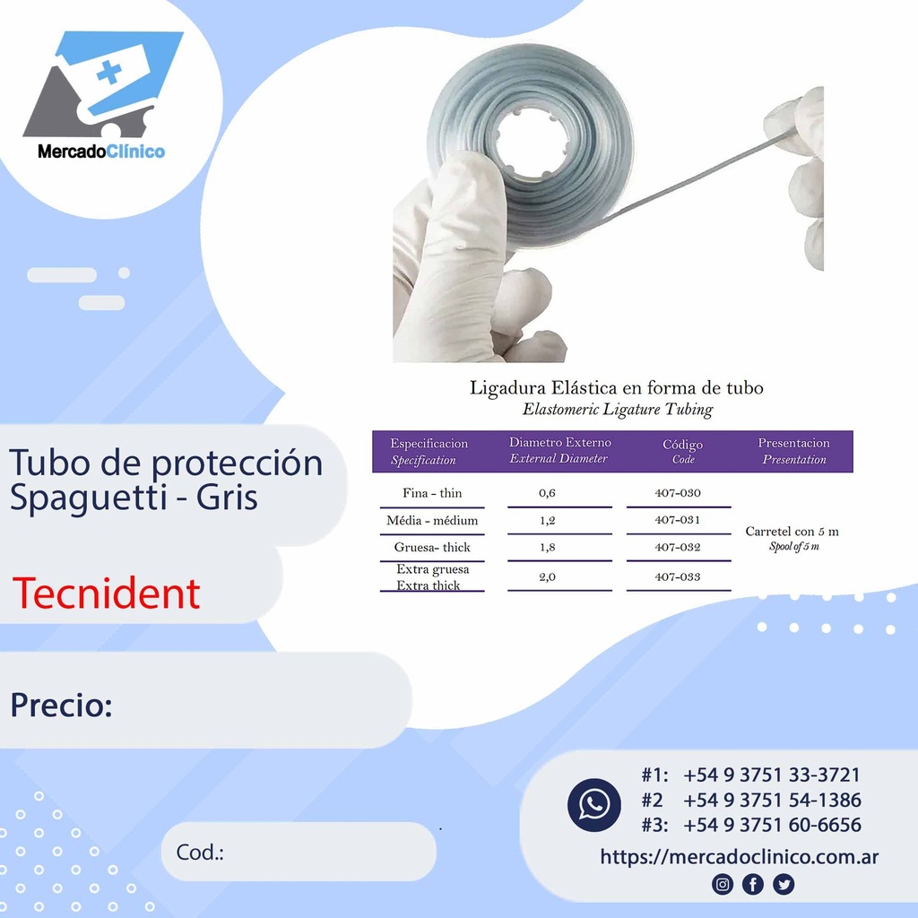 Tubo de Protección - Spaguetti -  Tecnident