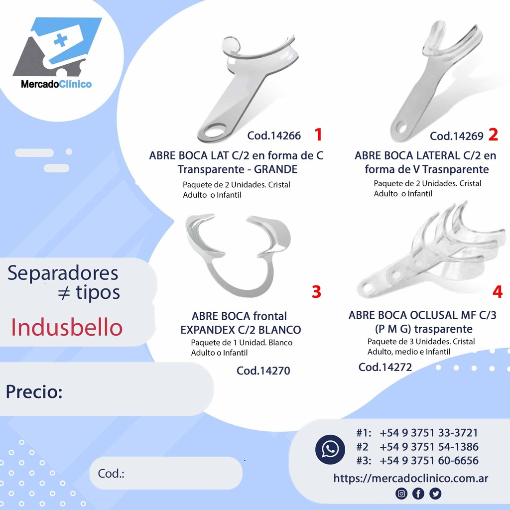 separadores cristal - diferentes tipos - Indiusbello