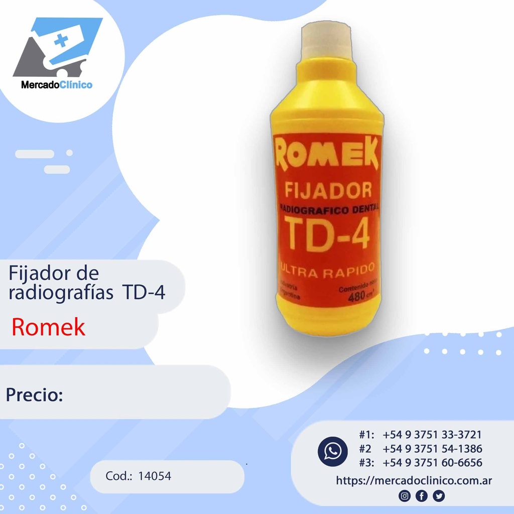 Líquido Fijador TD-4  Radiografias - ROMEK
